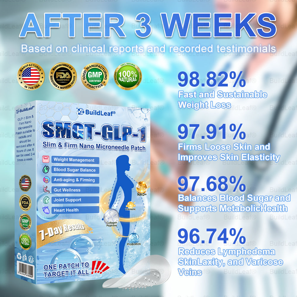 🏥FDA Store |❤️𝐵uil𝗱𝐿ea𝐟® 𝑮𝐋𝑃-1 Slim & Firm 𝑁ano 𝑀icroneedle 𝑃atch with Collagen,Turmeric&Matrixyl 3000 丨Obesity,Cardiovascular Diseas, Diabetes, Sleep Apnea, Joint Problems and More